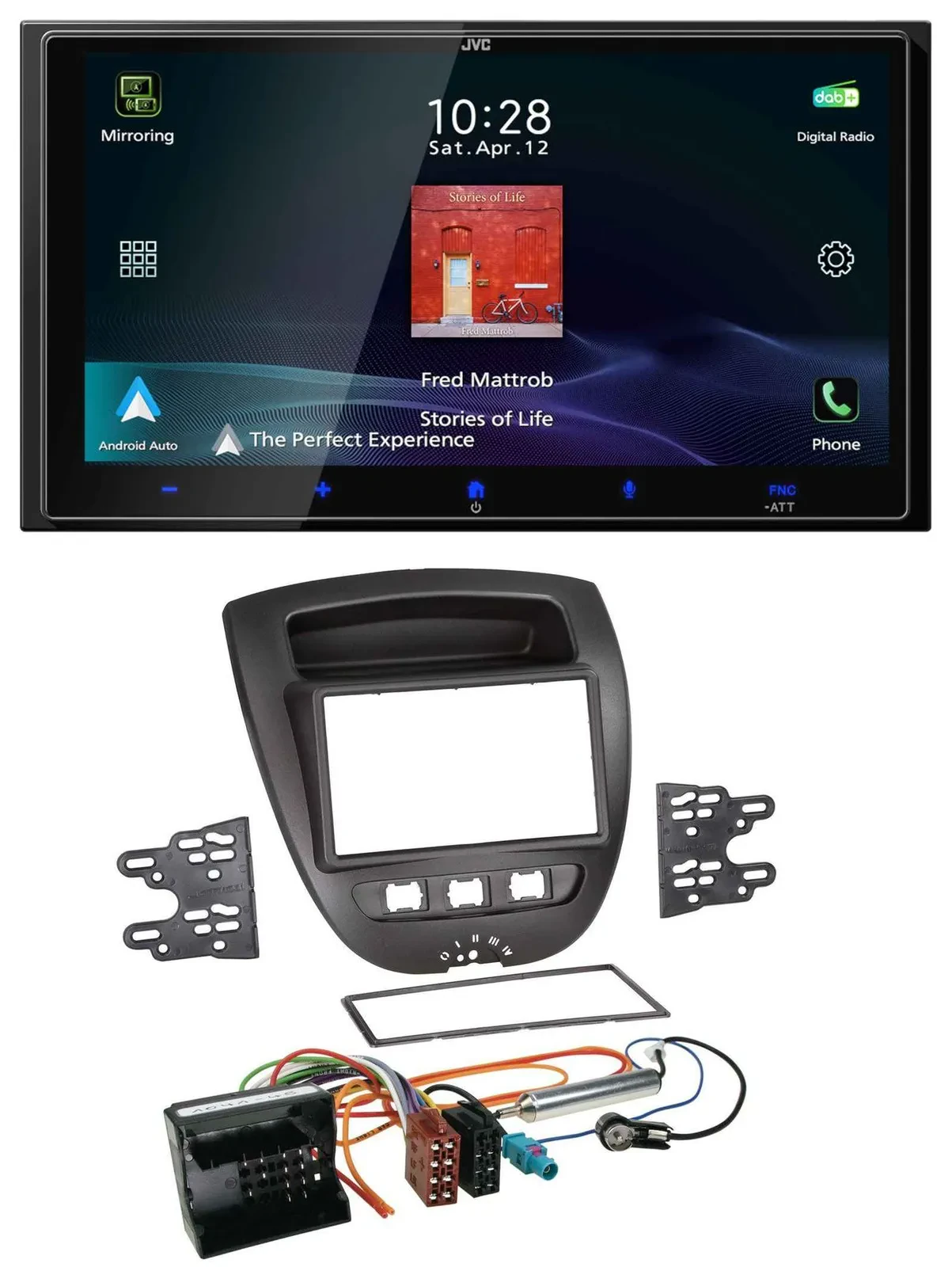 JVC USB Bluetooth 2DIN DAB MP3 Autoradio für Citroen C1 Peugeot 107 Toyota Aygo