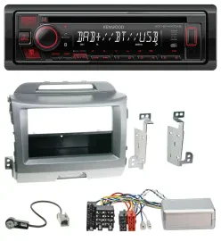 Kenwood Lenkrad CD USB Bluetooth DAB Autoradio für Kia Sportage 3 2010-15 silber