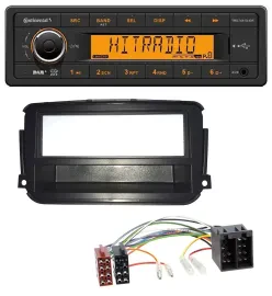 Continental 1DIN DAB MP3 AUX USB Autoradio für Smart ForTwo (451, ab 2010)