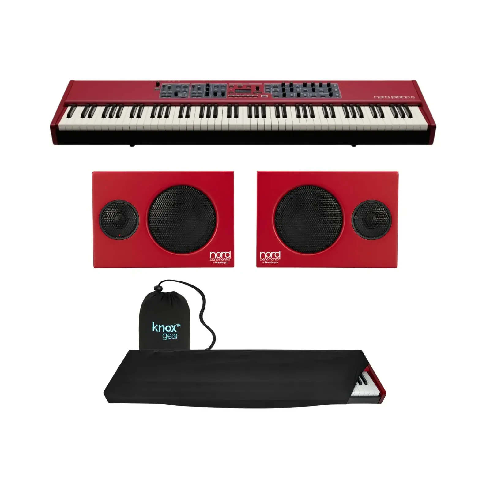 Nord Piano 6 Portable Piano with 88-Key and Hammer Action Keybed (Red) Bundle