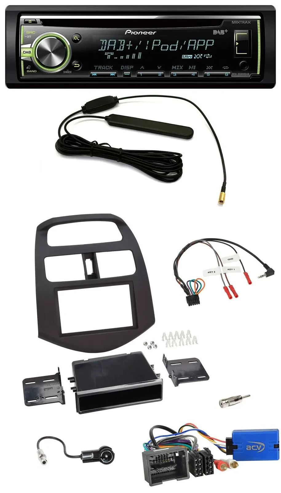 Pioneer MP3 USB CD DAB Lenkrad Autoradio für Chevrolet Spark 2013-2015