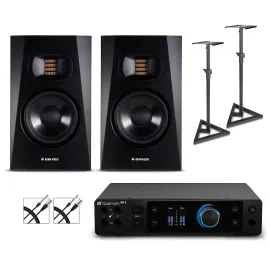 Студийный комплект PreSonus Quantum HD2 + Adam Audio T5 (набор, пара) с кабелями и стойками