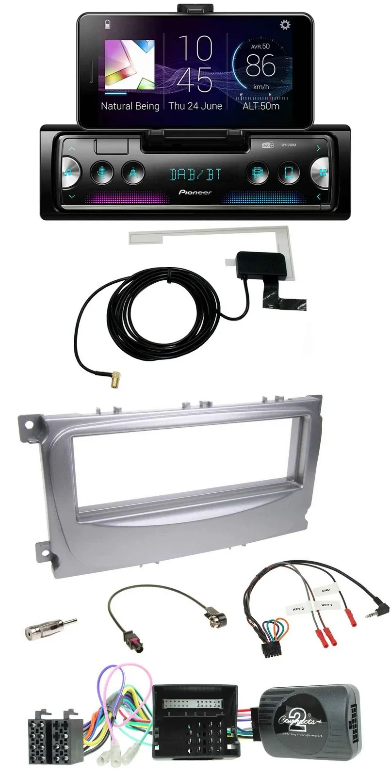 Pioneer DAB Bluetooth Lenkrad USB Autoradio für Ford Galaxy C-Max Focus Can-Bus