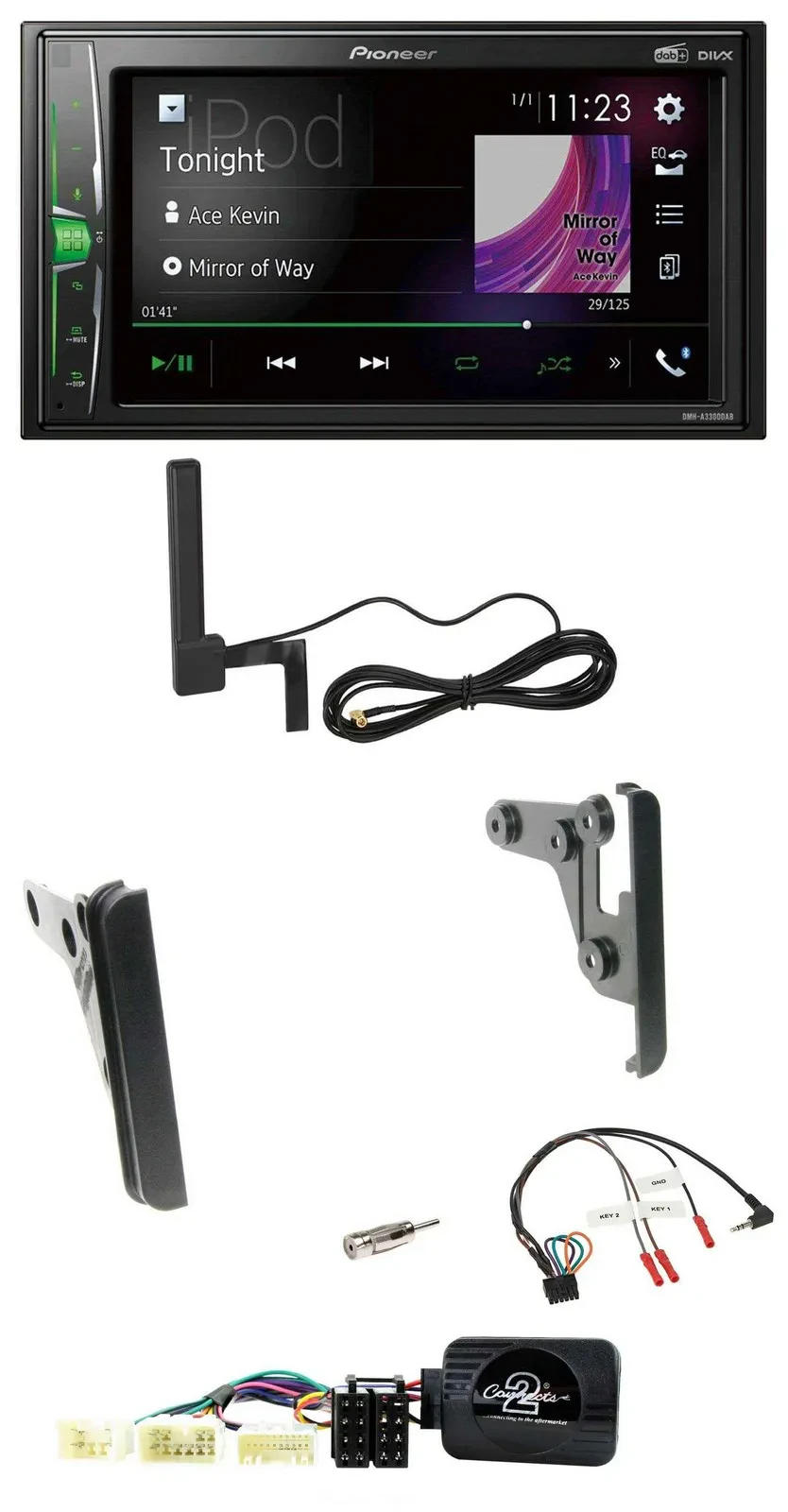Pioneer MP3 DAB Lenkrad 2DIN Bluetooth Autoradio für Toyota FJ ab 2007
