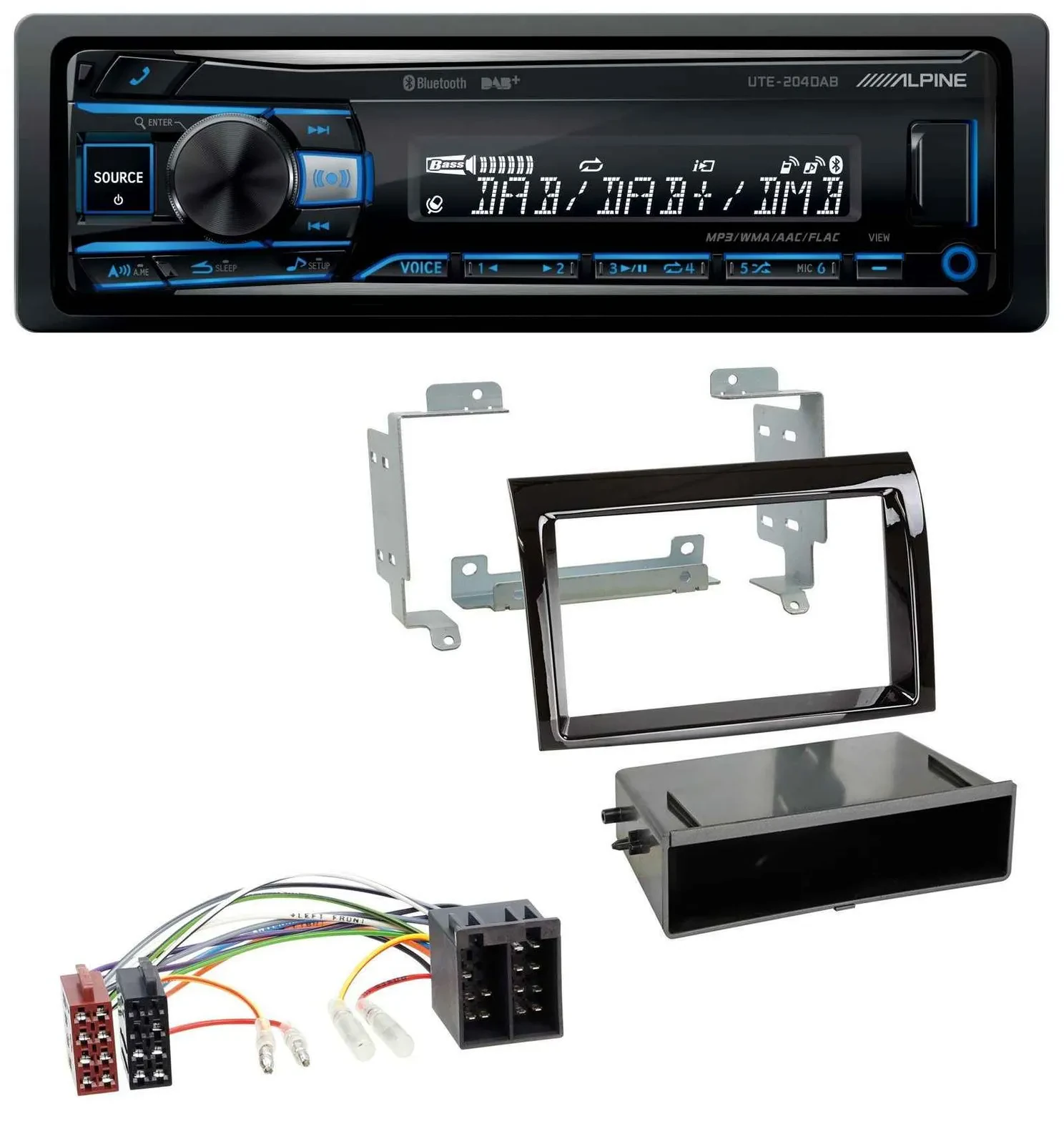 Alpine USB Bluetooth DAB MP3 Autoradio für Fiat Ducato Citroen Jumper 06-11 pian