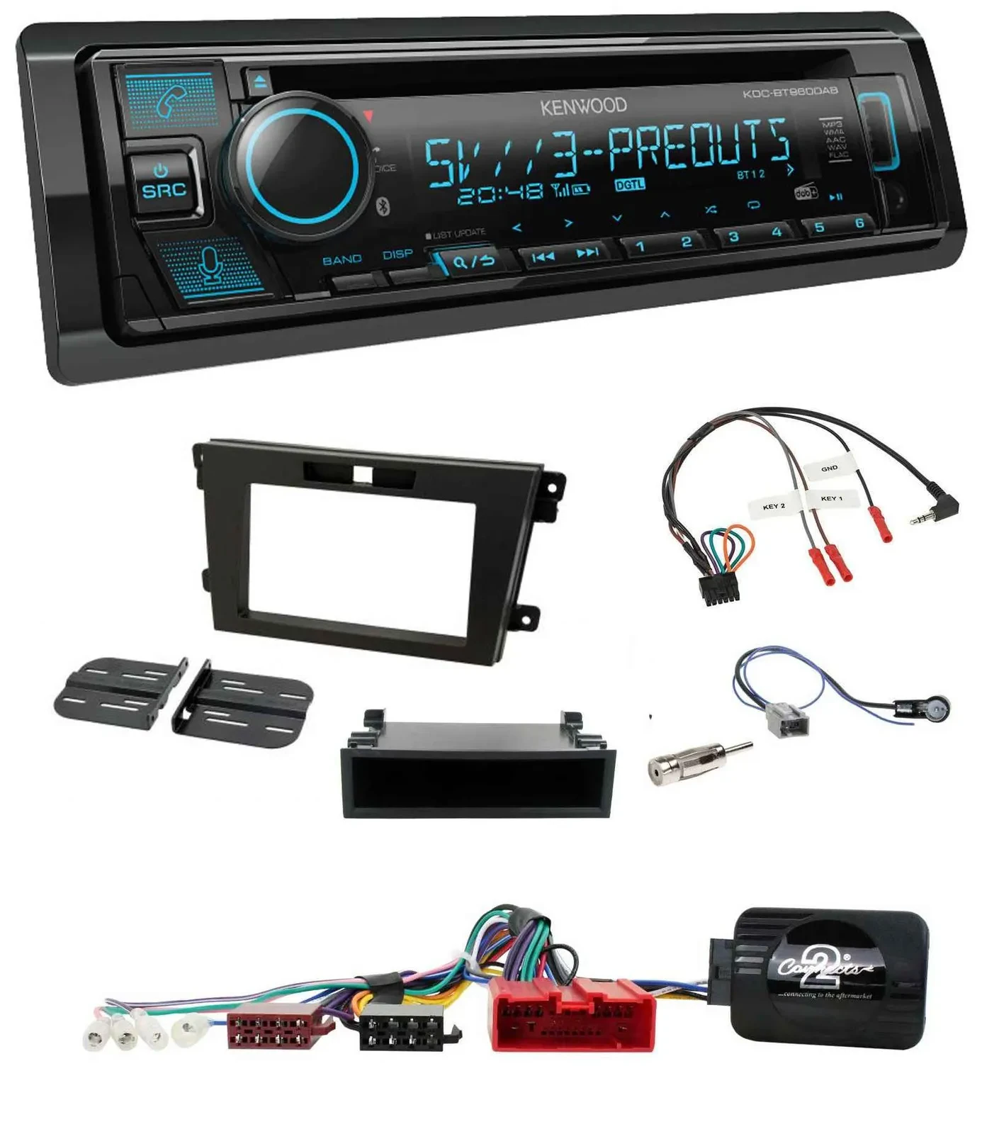 Kenwood Bluetooth USB CD Lenkrad DAB Autoradio für Mazda CX-7 2008-2010