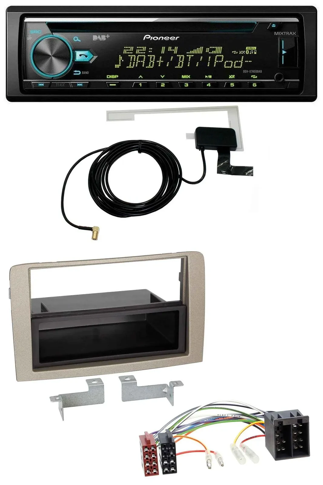 Pioneer MP3 AUX CD USB DAB Autoradio für Lancia Musa (ab 2005)