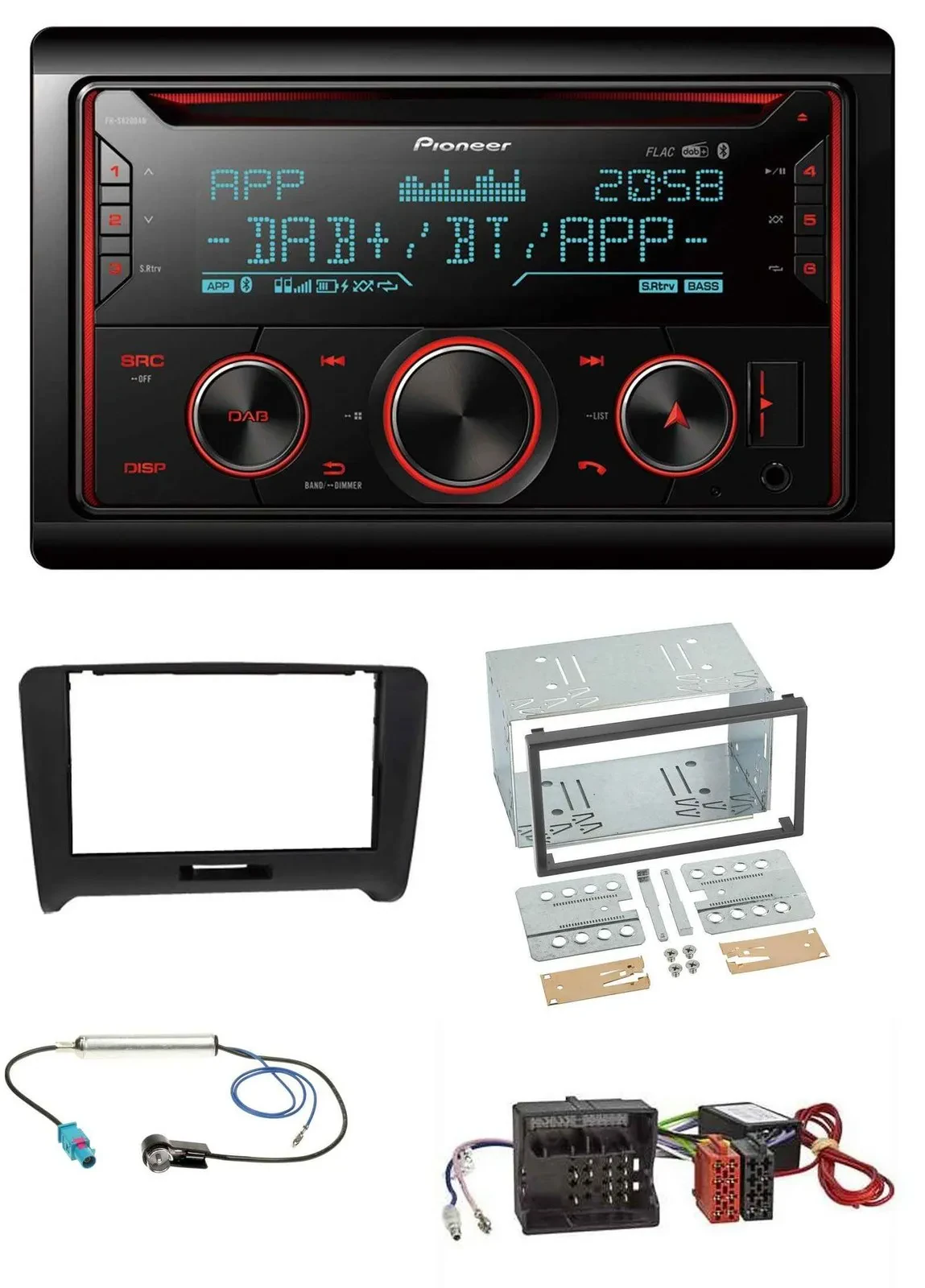 Автомагнитола Pioneer 2-DIN DAB, MP3, Bluetooth, USB, CD для Audi TT (2006–2014)