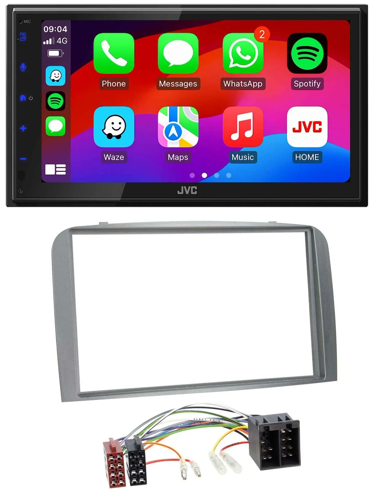 JVC Bluetooth USB MP3 2DIN DAB Autoradio für Alfa Romeo 147 GT 00-10 silber