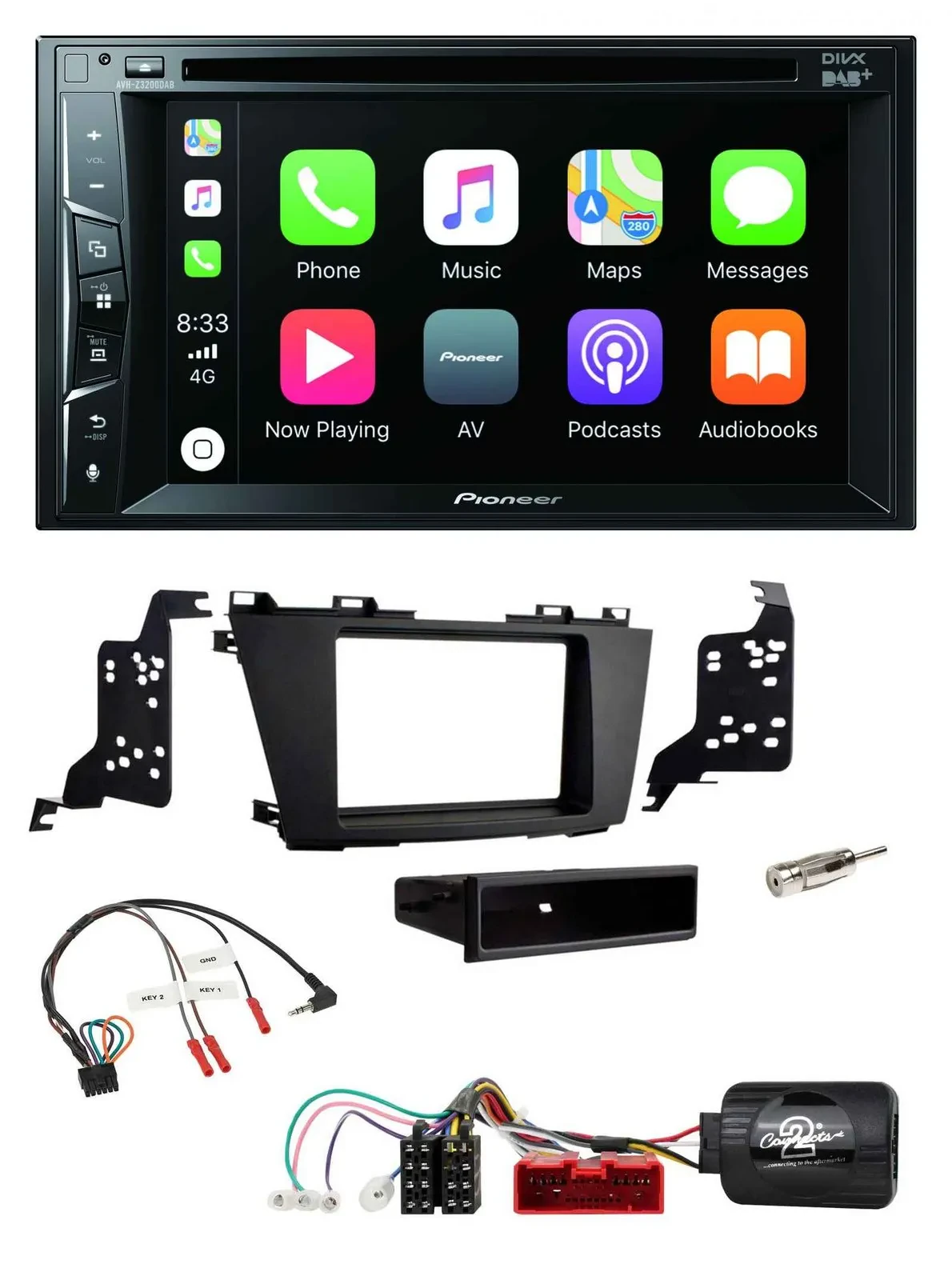 Pioneer Lenkrad USB DVD Bluetooth DAB 2DIN Autoradio für Mazda 5 2010-2015