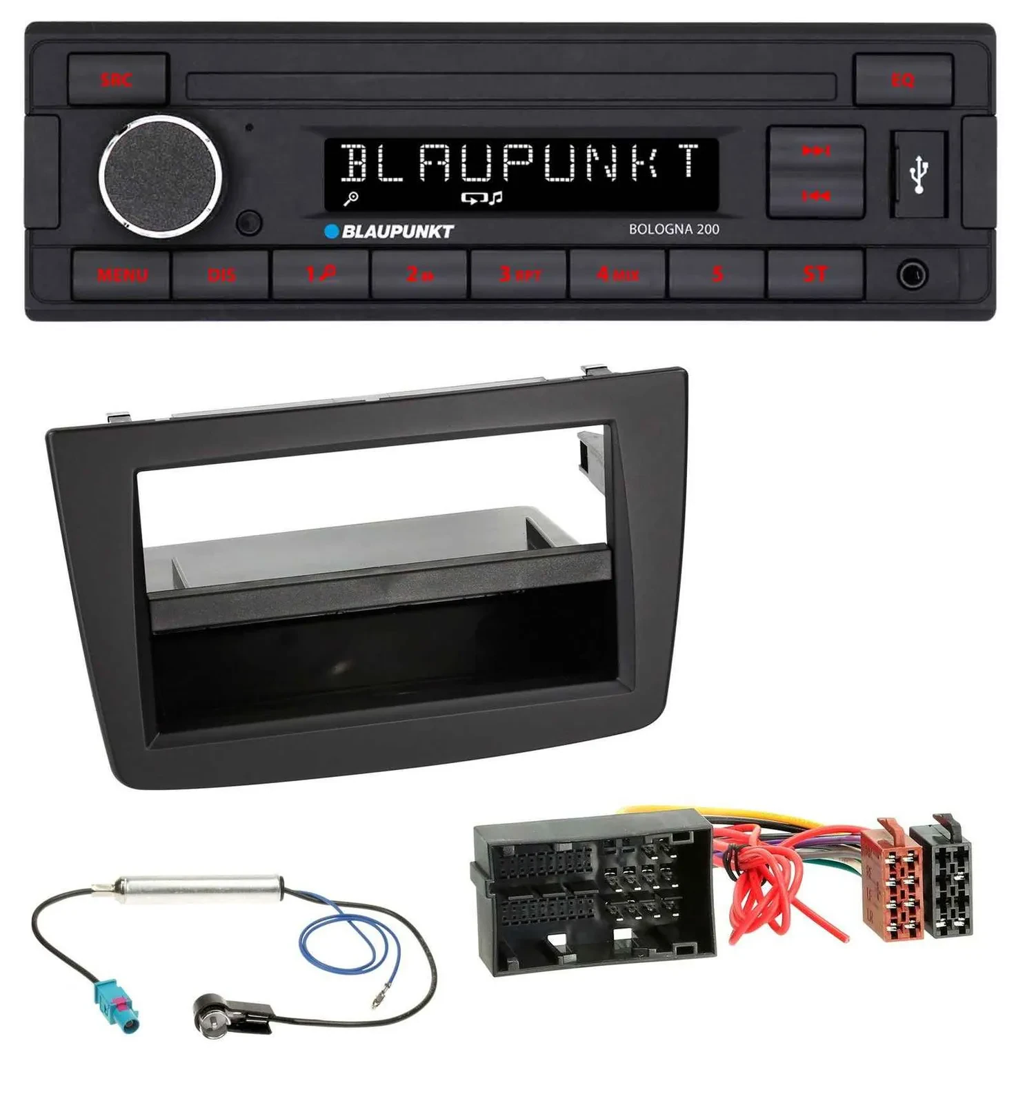 Blaupunkt MP3 AUX USB 1DIN Autoradio für Alfa Romeo Mito 955 ab 14 schwarz