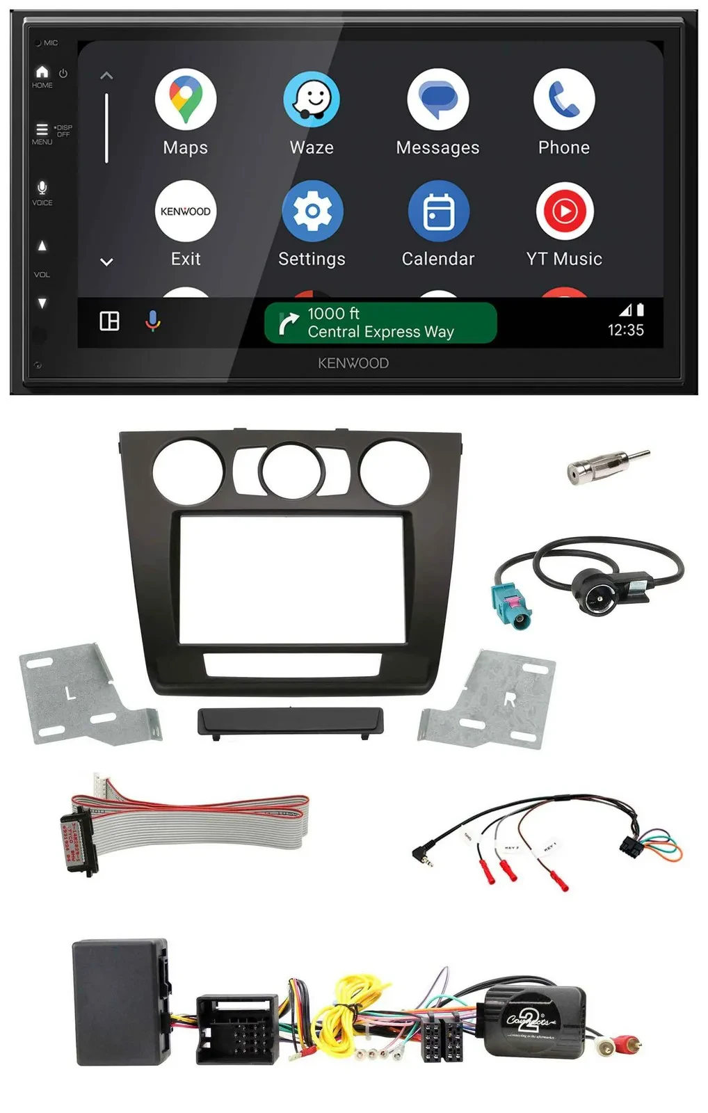 Автомагнитола Kenwood 2-DIN, DAB, Bluetooth, USB, для BMW 1 Series E8, поддержка управления с руля