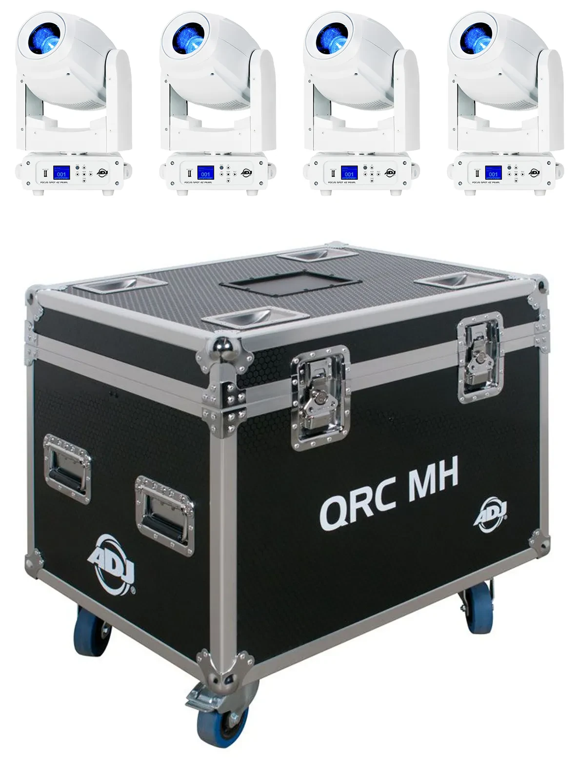 Сканер American DJ FOCUS SPOT 4Z PEARL LED холодный белый, DMX (набор, 4 шт.) с кейсом