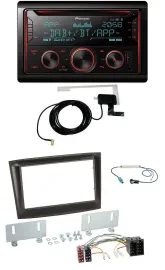 Автомагнитола Pioneer 2DIN MP3 DAB USB CD Bluetooth для Fiat Doblo (с 2015), черный