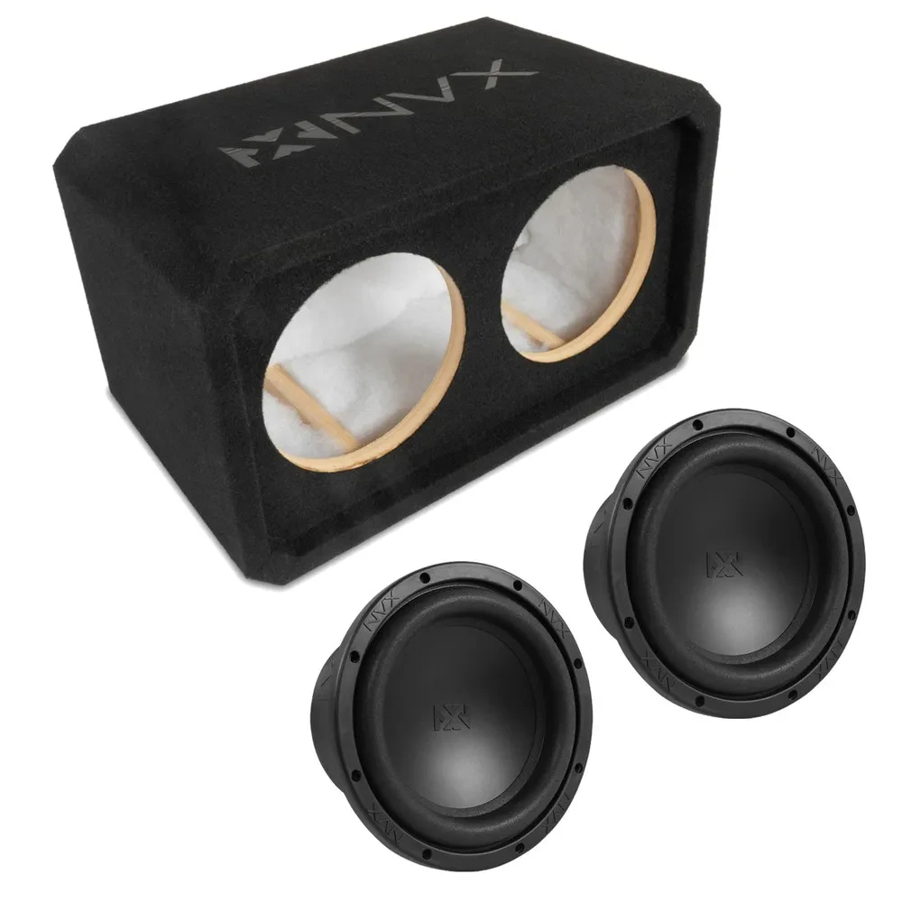 NVX NE82S Dual 8" Sealed 3/4" MDF Sub Enclosure w/ 8" VS-Series Subwoofer