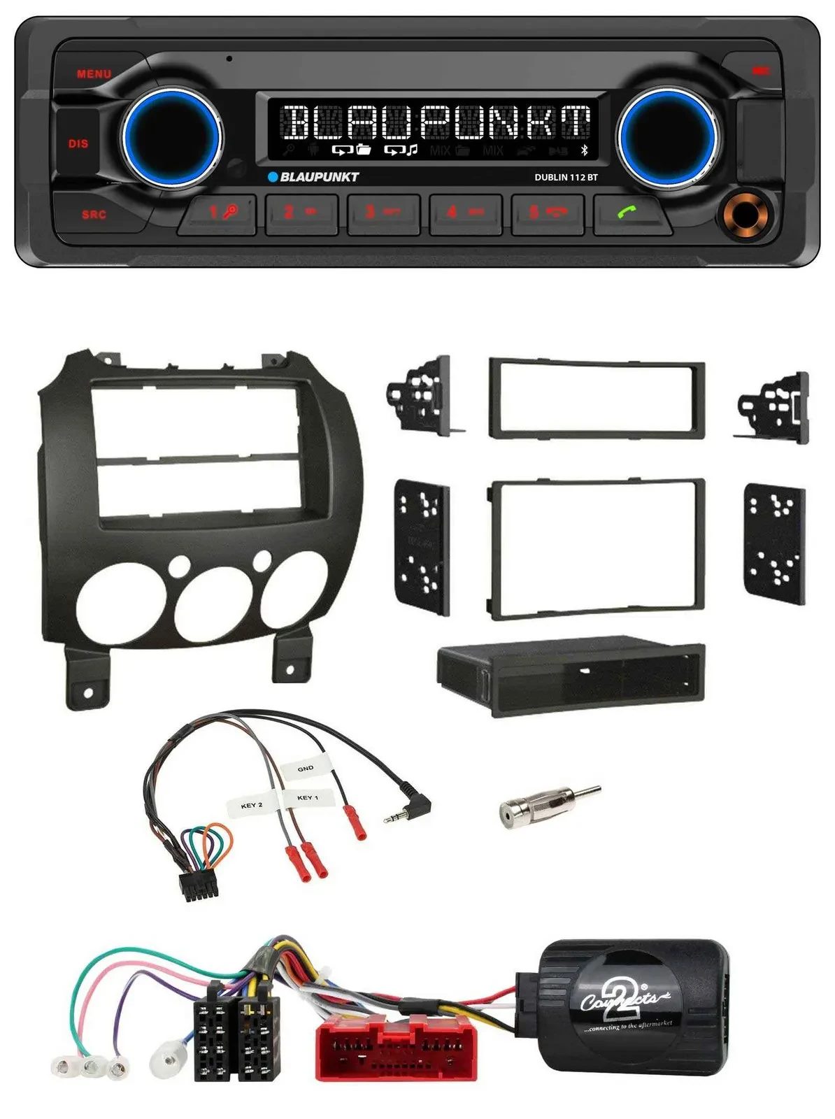 Blaupunkt MP3 Bluetooth USB Lenkrad Autoradio für Mazda 2 2007-2014 nur Panasoni