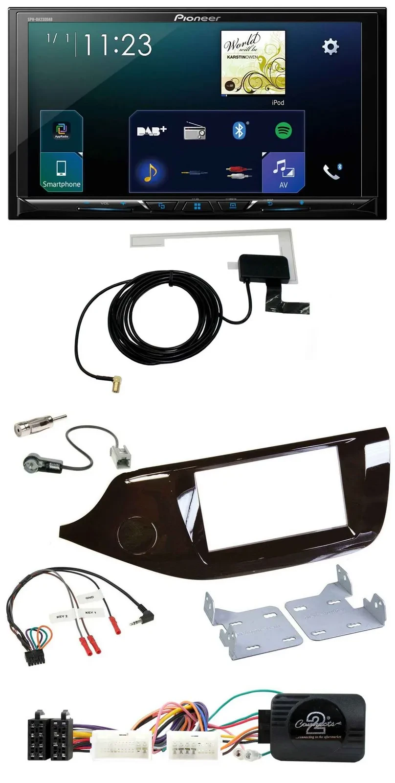 Pioneer 2DIN DAB USB Lenkrad Bluetooth Autoradio für Kia Ceed ab 2012 glänzend o