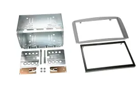 Radioblende Set Doppel DIN Autoradio für Alfa Romeo 147 GT ab 2005 silber