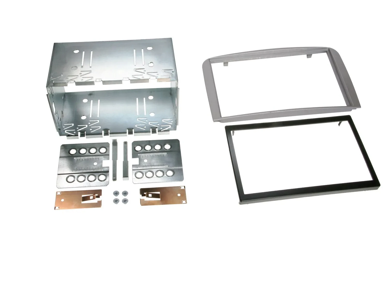 Radioblende Set Doppel DIN Autoradio für Alfa Romeo 147 GT ab 2005 silber