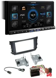 Alpine DAB 2DIN USB Bluetooth MP3 Autoradio für Smart ForTwo 2010-14 Quadlock