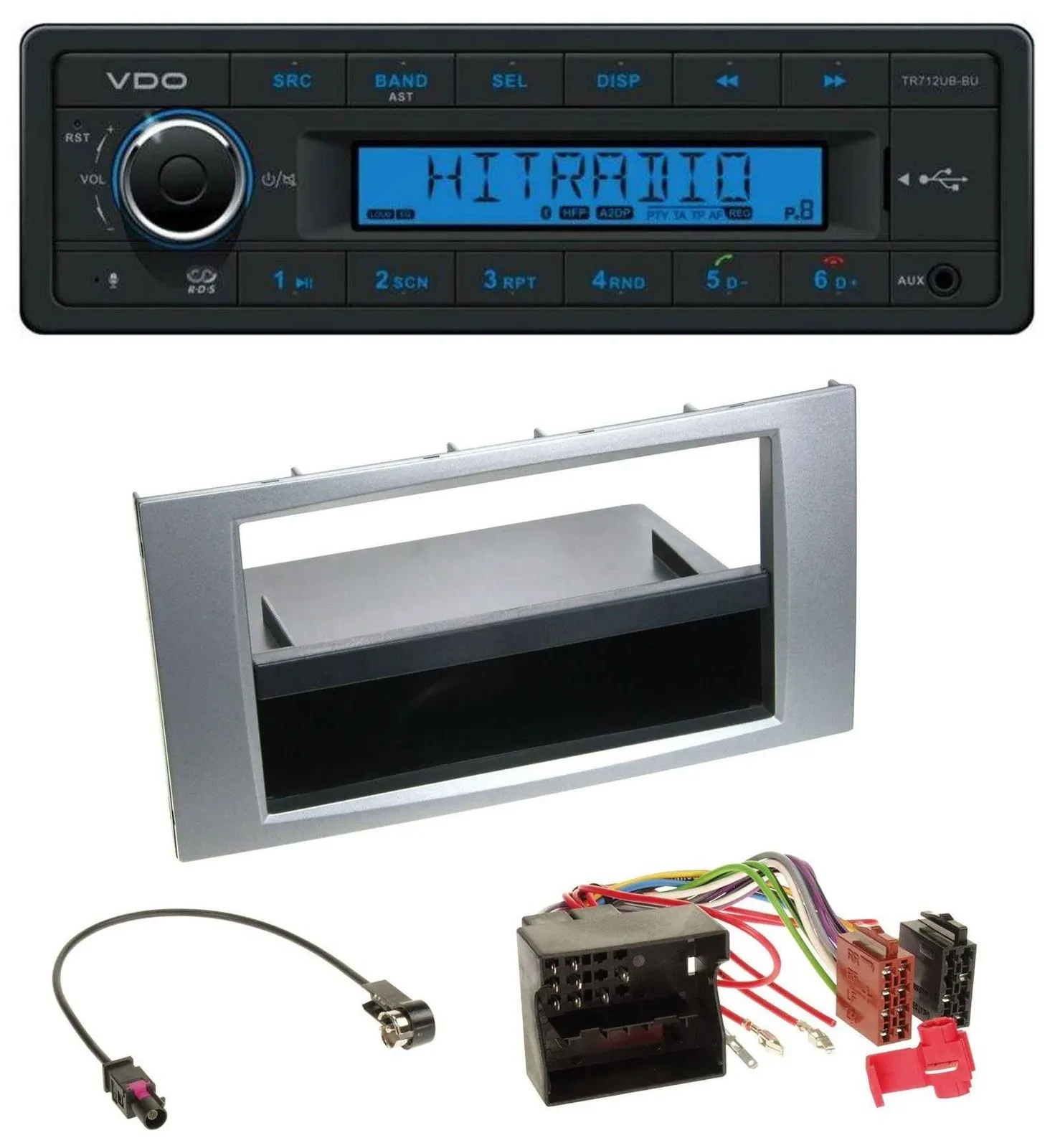 VDO Bluetooth AUX USB MP3 Autoradio für Ford Galaxy Focus C-Max S-Max 03-07 silb