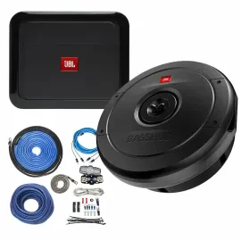Сабвуфер для автомобиля JBL STADIUMBASSHUB 11" Spare Tire (набор) с усилителем и комплектом проводов 8 AWG