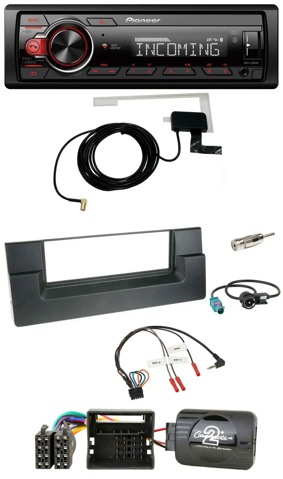 Pioneer MP3 Lenkrad CD DAB USB Autoradio für BMW 5er E39 01-04 Aktivsystem Quadl