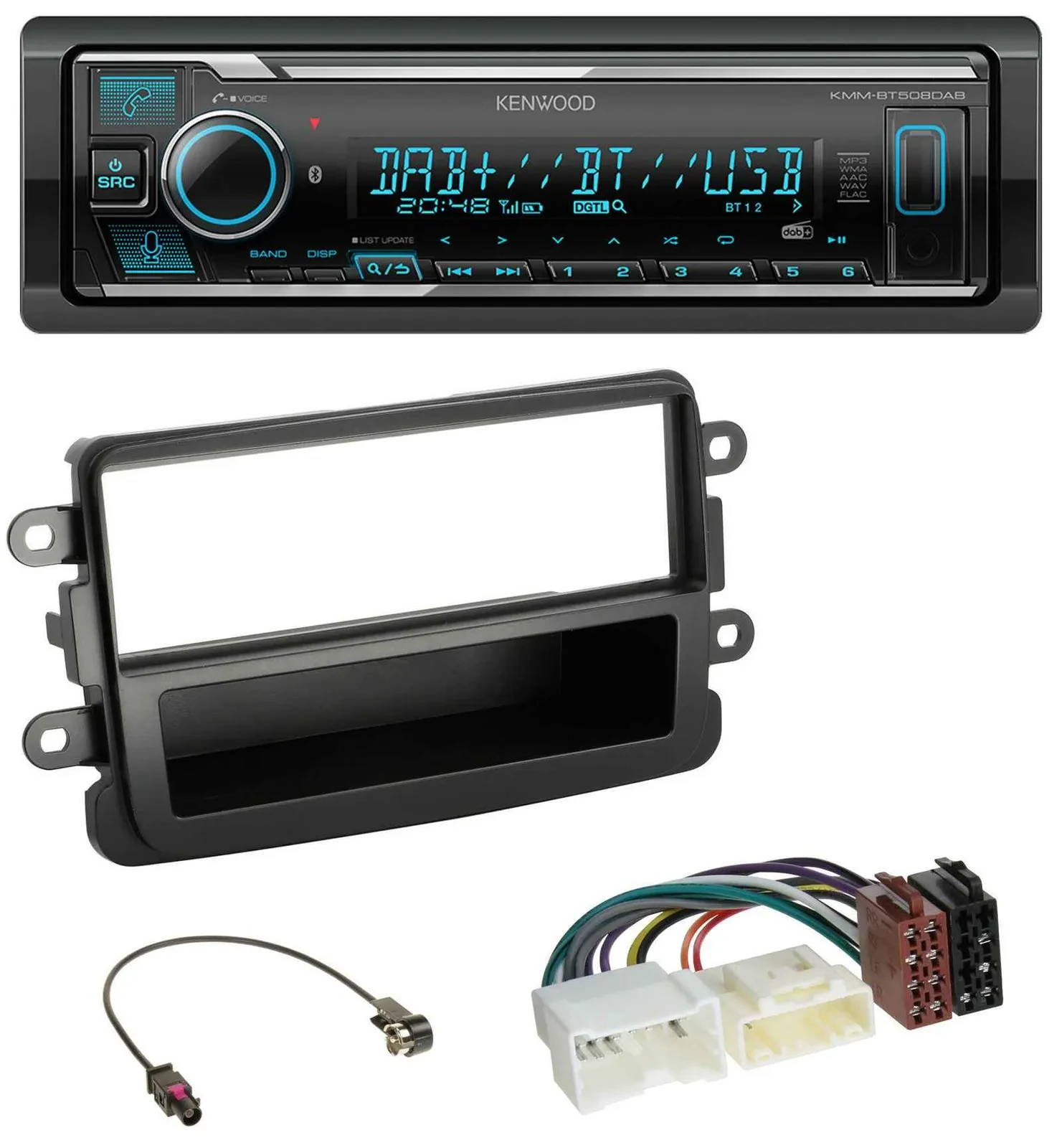 Автомагнитола Kenwood Bluetooth MP3 DAB USB для Dacia Lodgy/Duster/Dokker/Sandero