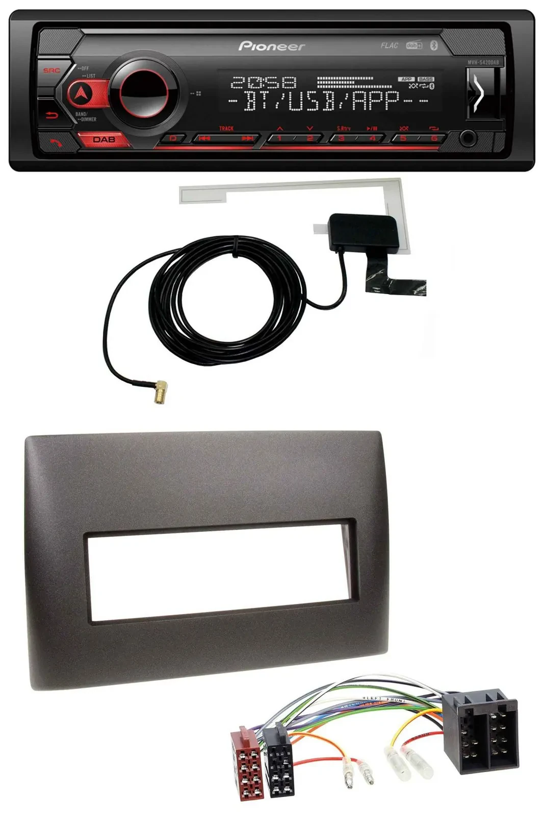 Автомагнитола Pioneer DAB, USB, MP3, Bluetooth для Fiat Stilo (192, 2001–2008)