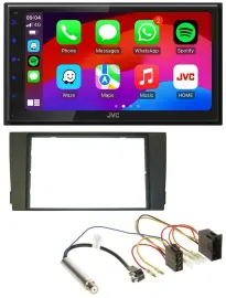 JVC Bluetooth USB MP3 2DIN DAB Autoradio für Audi A6 C5 2001-2005 ISO