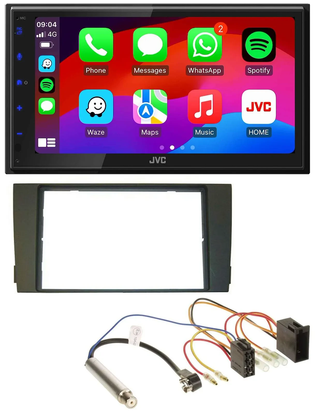 JVC Bluetooth USB MP3 2DIN DAB Autoradio für Audi A6 C5 2001-2005 ISO