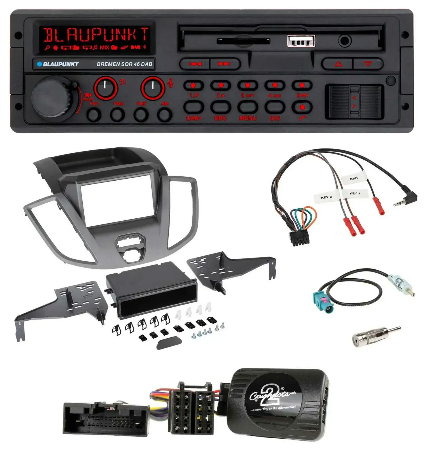 Blaupunkt SD Lenkrad USB Bluetooth DAB Autoradio für Ford Transit V363 15-18 ohn