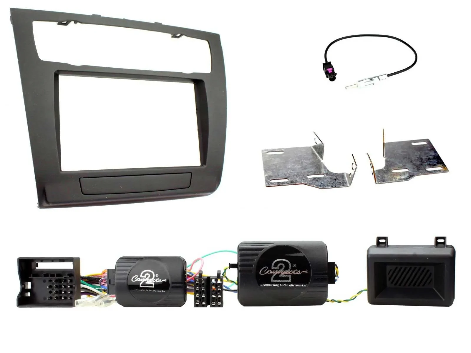 Einbauset Lenkradadapter Doppel DIN Autoradio für BMW 1er PDC aut. Klima E87/E88