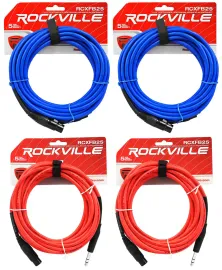 Коммутационный кабель Rockville RCXFB25 Red/Blue 7.6 м (4 штуки)