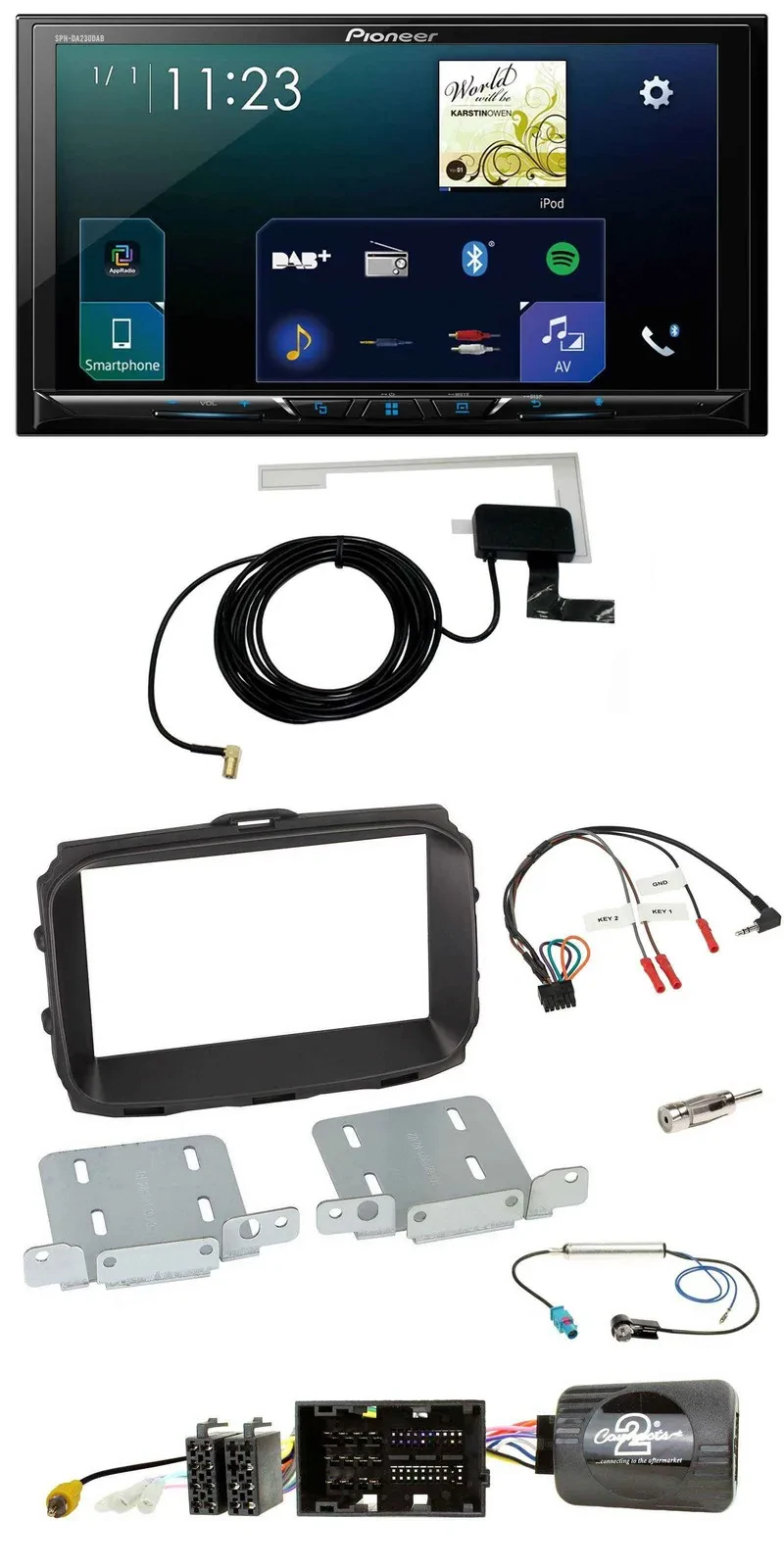 Автомагнитола Pioneer 2DIN DAB USB Bluetooth для Alfa Romeo Giulietta (2013–2021)