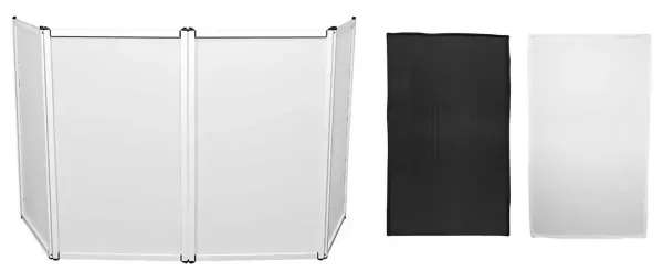 Rockville DJ Event Facade Light Metal Frame Booth+Bag+Black+2) Sets White Scrims