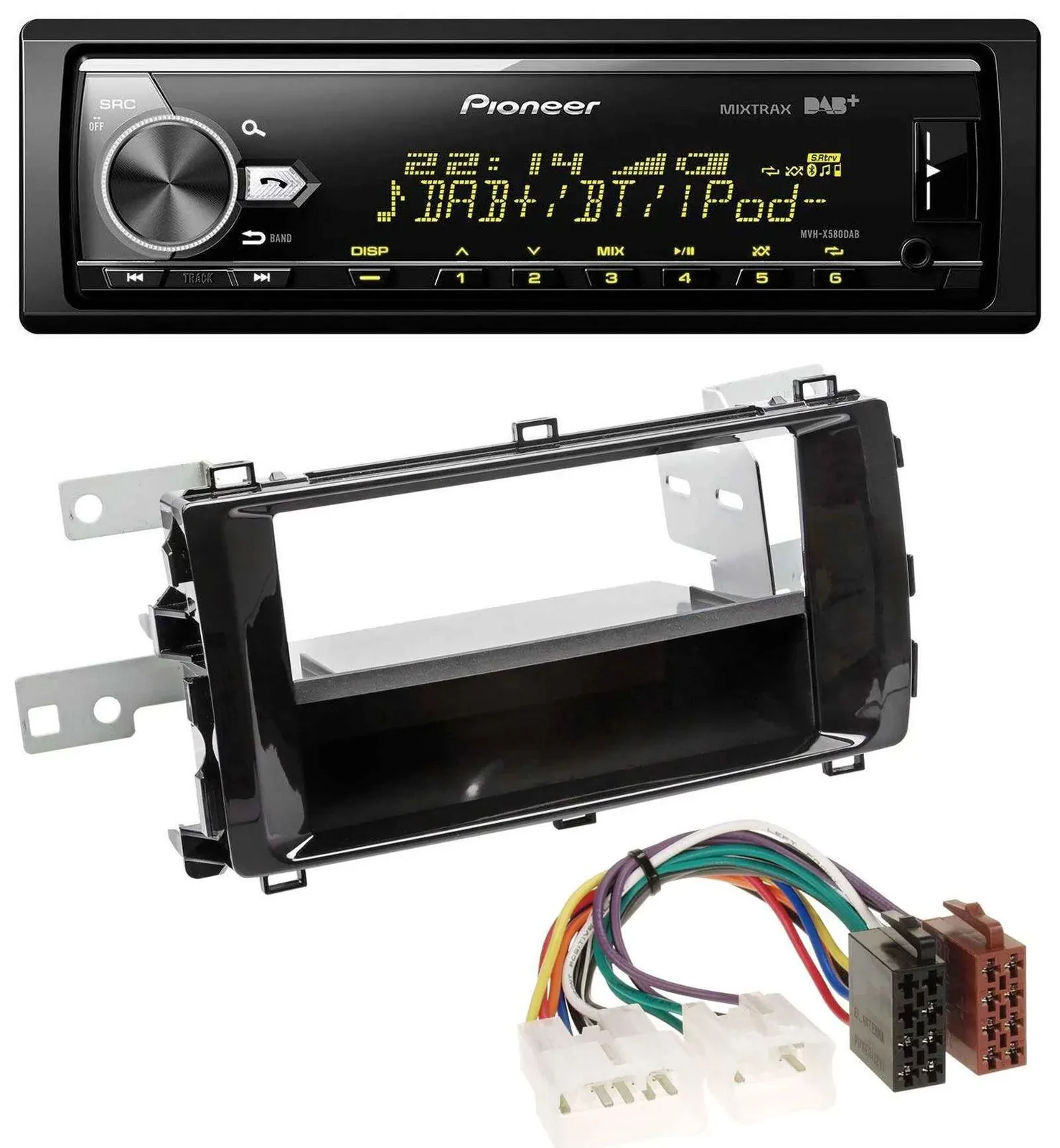 Автомагнитола для Toyota Auris (с 2013) Pioneer Bluetooth, USB, DAB, MP3 черный