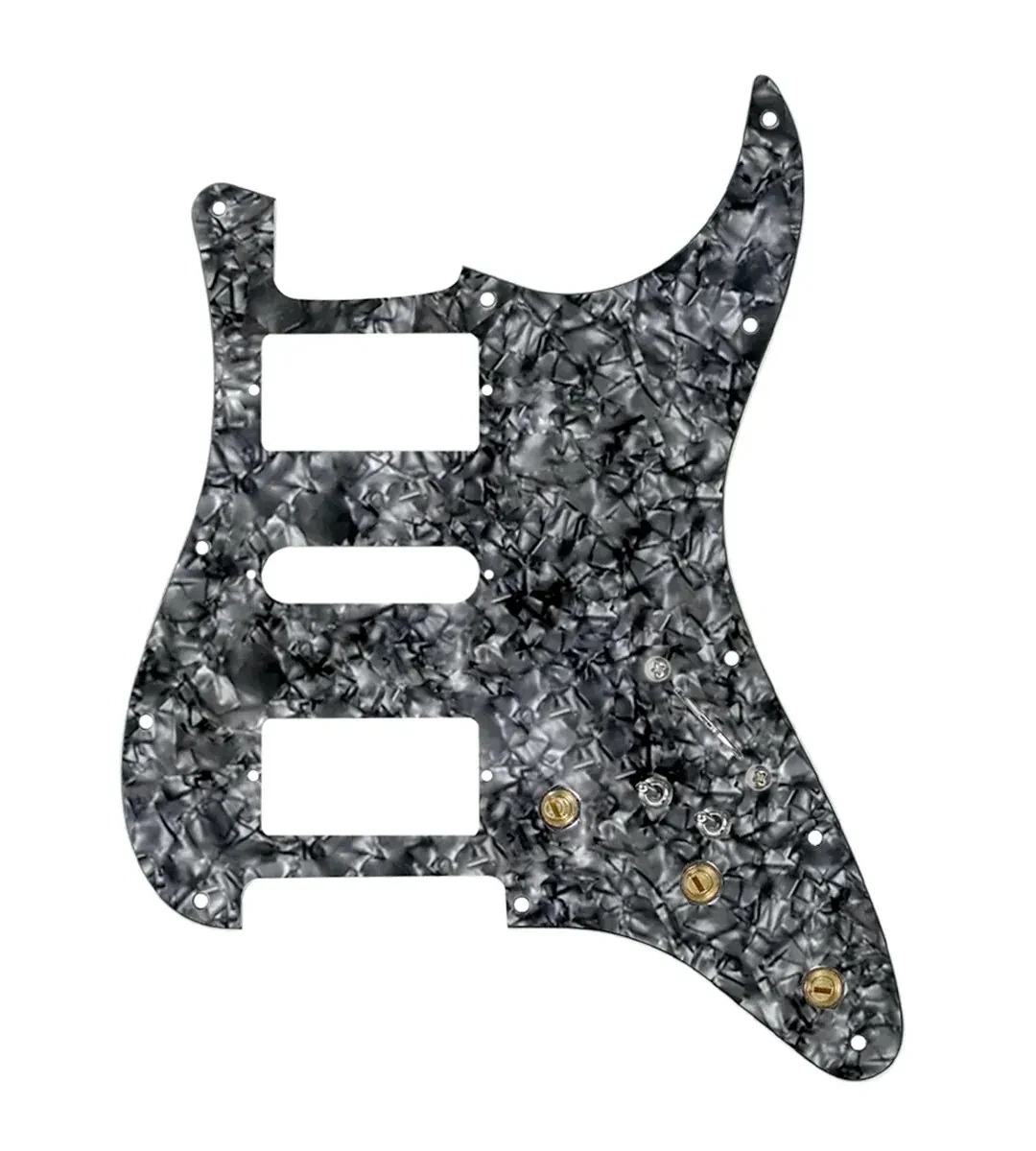 920D Custom HSH Pre-Wired Pickguard for Strat With A Black Pearl Pickguard an...