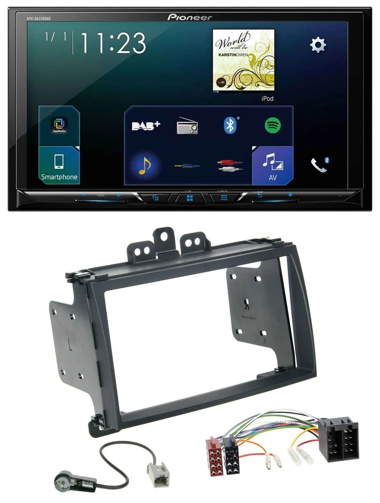 Pioneer MP3 Bluetooth USB 2DIN DAB Autoradio für Hyundai i20 09-12 schwarz