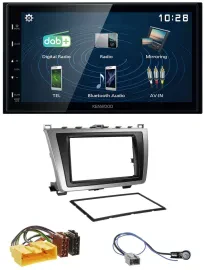 Kenwood 2DIN Bluetooth MP3 USB DAB Autoradio für Mazda 6 08-12 schwarz-silber