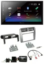 Pioneer USB Bluetooth DAB 2DIN Lenkrad Autoradio für Fiat Grande Punto anthrazit