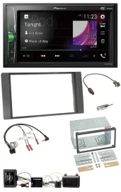 Pioneer 2DIN Lenkrad DAB USB Bluetooth Autoradio für Ford Kuga 08-12 anthrazit