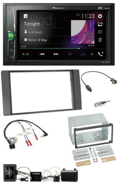 Pioneer 2DIN Lenkrad DAB USB Bluetooth Autoradio für Ford Kuga 08-12 anthrazit