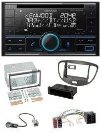 Автомагнитола для Hyundai i10 (2008–2013) Kenwood 2-DIN CD DAB USB MP3 Bluetooth темно-серая
