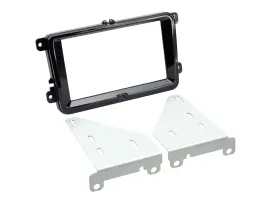 Einbaurahmen Set Doppel DIN Autoradio für Seat Skoda VW piano schwarz Kit