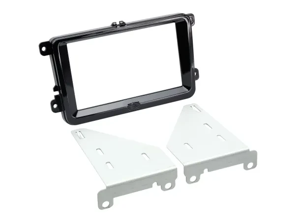 Einbaurahmen Set Doppel DIN Autoradio für Seat Skoda VW piano schwarz Kit
