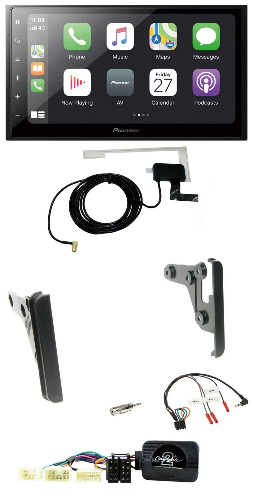 Автомагнитола для Toyota Yaris (2007–2010) Pioneer 2DIN Bluetooth DAB USB