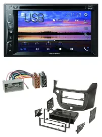 Pioneer Bluetooth 2DIN USB DVD DAB MP3 Autoradio für Honda Jazz ab 09 dunkelgrau