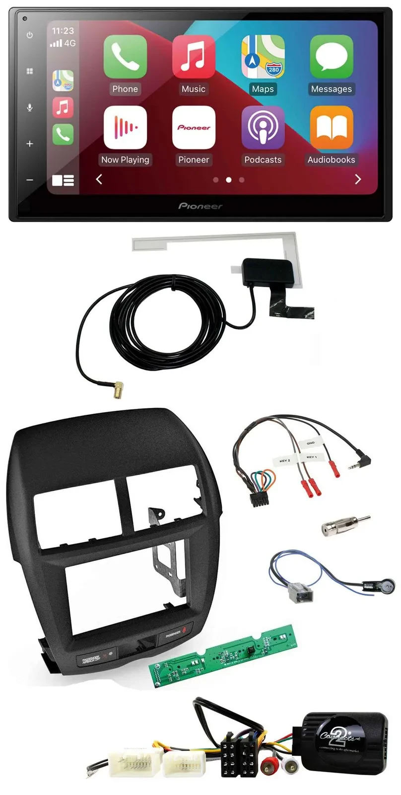 Автомагнитола для Mitsubishi ASX 2010–2014 Pioneer 2-DIN USB, Bluetooth, DAB, поддержка кнопок на руле