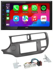 JVC Bluetooth 2DIN MP3 DAB USB Autoradio für Kia Rio UB 11-14 anthrazit
